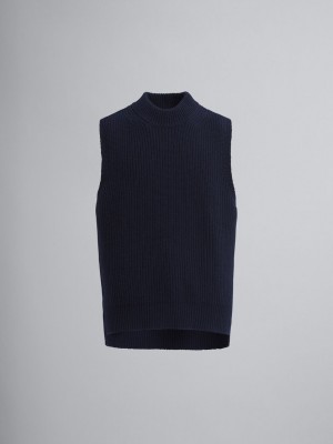 Marni Asymmetric Carded Μαλλί Vest μαυρα | ZGRMJ36428