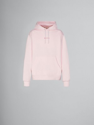 Marni Bio βαμβακερα Hoodie With Marni Print ροζ | GRQCS80586