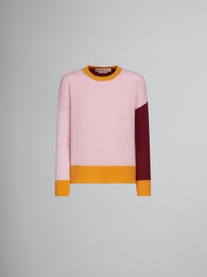 Marni Colour-block Cashmere Jumper ροζ | ZGRNQ56806