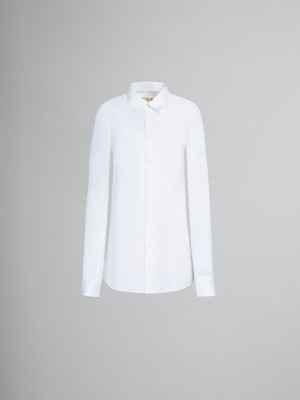 Marni Fitted Poplin Shirt With Balloon Sleeves ασπρα | GRNZX76054