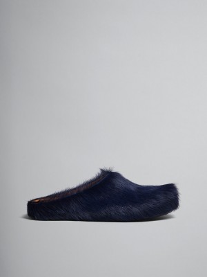 Marni Long Hair Calfskin Fussbett Sabot μαυρα | GRCIF28757