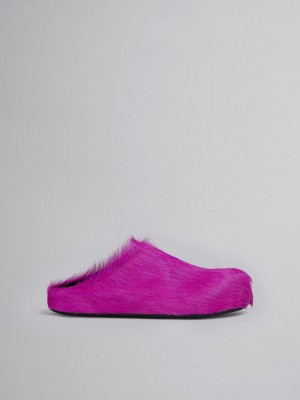 Marni Long-hair Calfskin Fussbett Sabot φουξια | PGRQX67003
