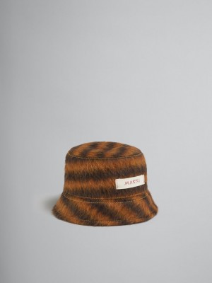 Marni Mohair And Alpaca Bucket Hat With Marni Patch πορτοκαλι | XGRGW66621