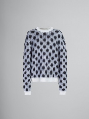 Marni Mohair Jumper With Polka Dots ασπρα | QGRWA45026
