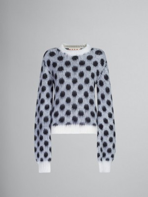 Marni Mohair Jumper With Polka Dots ασπρα | ZGRMJ61973