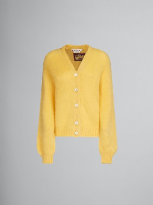 Marni Mohair V-neck Cardigan κίτρινα | TGRPQ52087