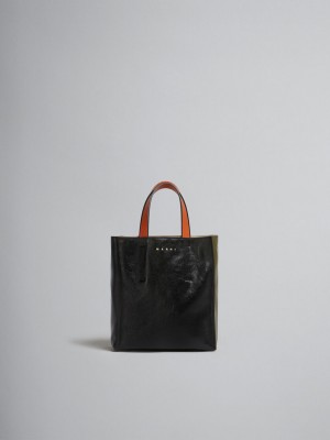 Marni Museo Soft Mini Bag δερματινα μαυρα πρασινο | LGRTR75018
