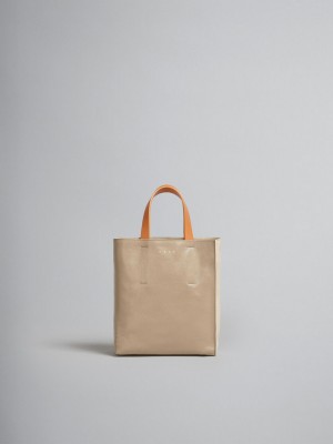 Marni Museo Soft Mini Bag δερματινα γκρι πρασινο Μπεζ καφε | EGRHC14481