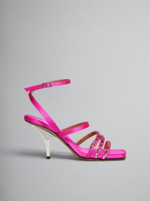 Marni Satin strappy Sandal φουξια | GGREC37319