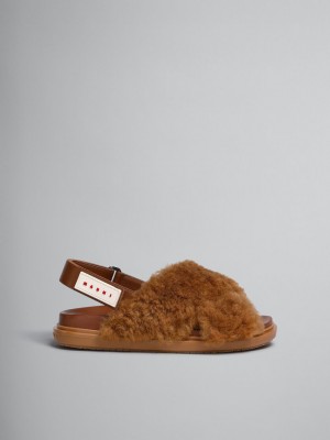 Marni Shearling Fussbett καφε | AGRWC97090