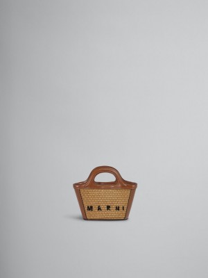 Marni Tropicalia Micro Bag δερματινα And Raffia καφε | GRZPD52221