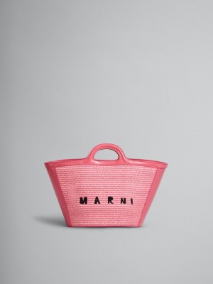 Marni Tropicalia Small Bag δερματινα And Raffia ροζ | LGRSX40056