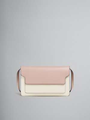 Marni Trunk Clutch δερματινα ροζ ασπρα Μπεζ | EGRHC24705