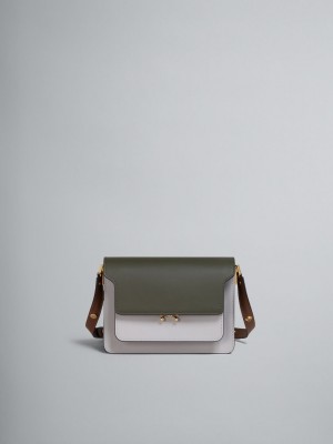 Marni Trunk Medium Bag δερματινα πρασινο γκρι καφε | DGRKV82330
