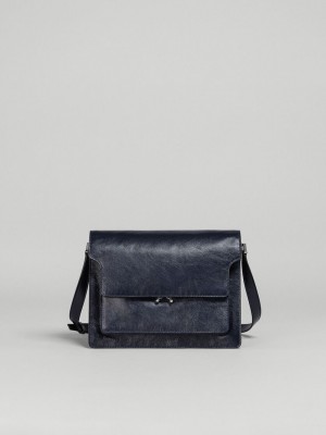 Marni Trunk Soft Large Bag δερματινα μπλε | ZGRMJ60597