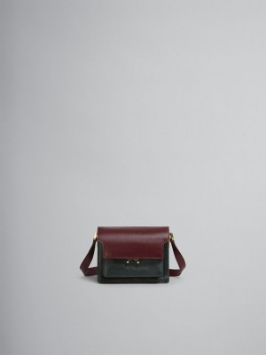Marni Trunk Soft Mini Bag δερματινα πρασινο μπορντο | GRNEJ82409