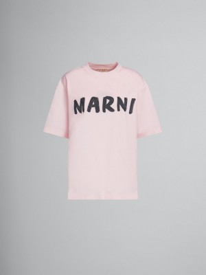 Marni T-shirt With Marni Print ροζ | GRIIZ44817