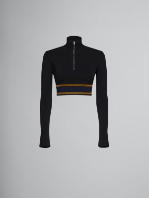 Marni Turtleneck With Logo Hem μαυρα | GRXMI29295