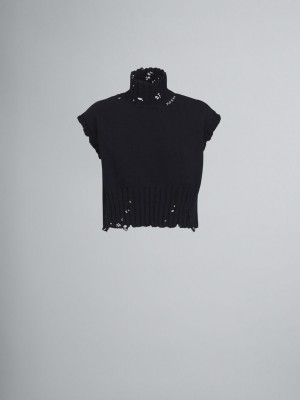 Marni βαμβακερα Cropped Vest μαυρα | LGRTR59009