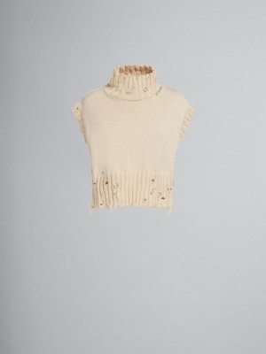 Marni βαμβακερα Cropped Vest ασπρα | YGRVQ73685