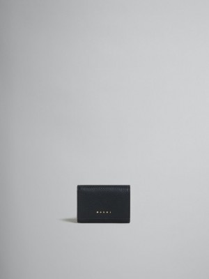 Marni δερματινα Trifold Venice Wallet With Marbled Interior μαυρα | GRXMI68736