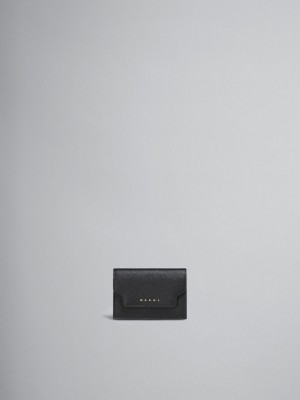 Marni δερματινα Tri-fold Wallet μαυρα | PGRQX96326