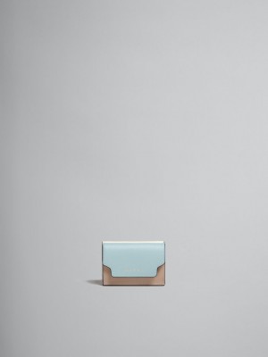 Marni δερματινα Tri-fold Wallet ανοιχτο πρασινο Μπεζ ασπρα | ZGRMJ36791