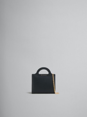 Marni δερματινα Tropicalia Wallet With Chain λουρακια μαυρα | XGRGW97709