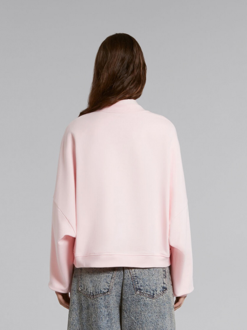 Marni Bio βαμβακερα Sweatshirt With Marni Print ροζ | GRICD41284