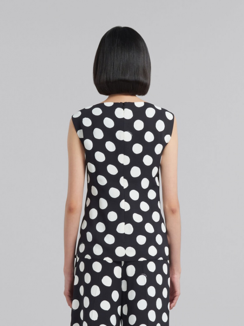 Marni Cady Βάρκας-neck Top With Polka Dots μαυρα | UGRND29890