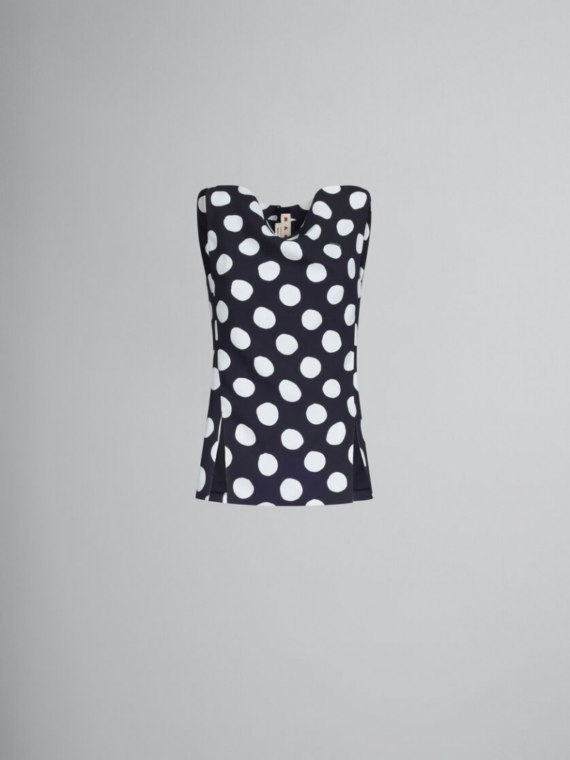 Marni Cady Βάρκας-neck Top With Polka Dots μαυρα | UGRND29890