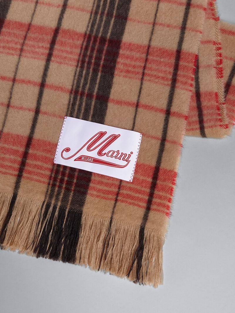 Marni Check Μαλλί Scarf καφε | LGRSX18210