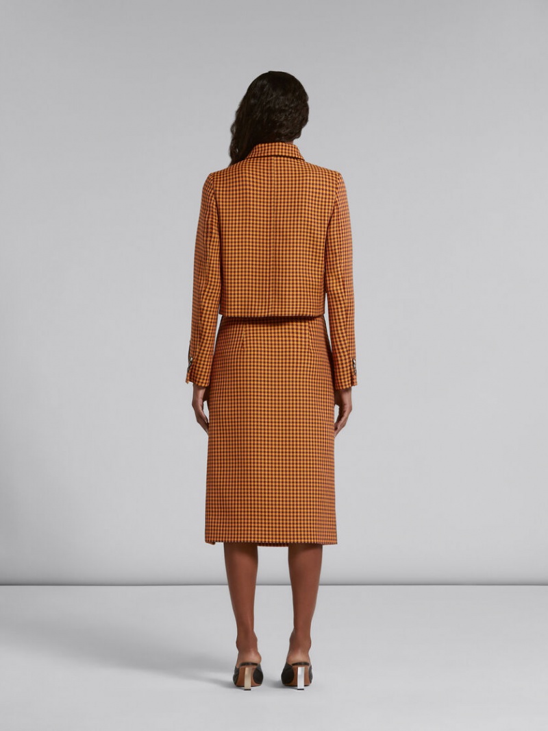 Marni Checked Skirt πορτοκαλι μπορντο | GRQCS69354