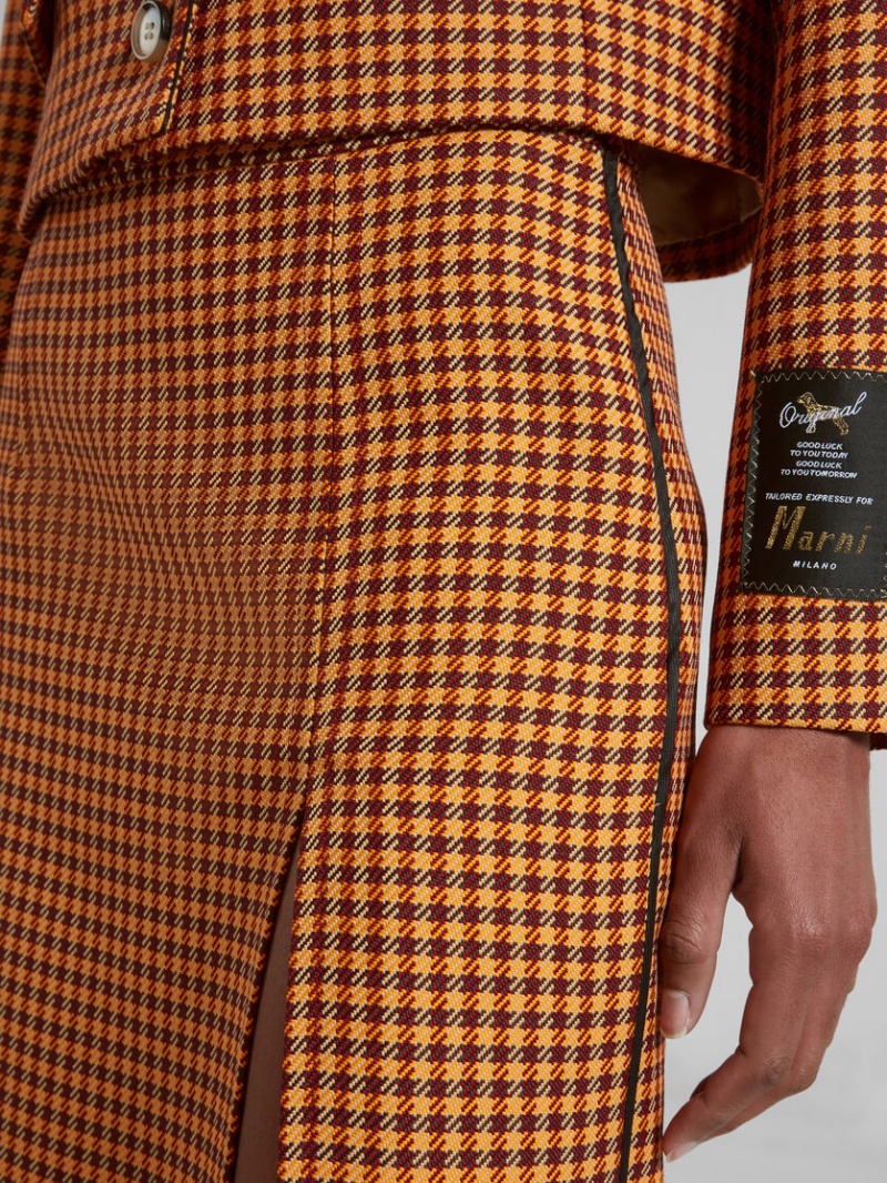Marni Checked Skirt πορτοκαλι μπορντο | GRQCS69354