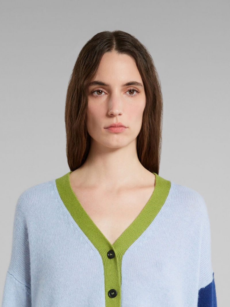 Marni Colour-block Cashmere Cardigan μπλε | LGRSX77496