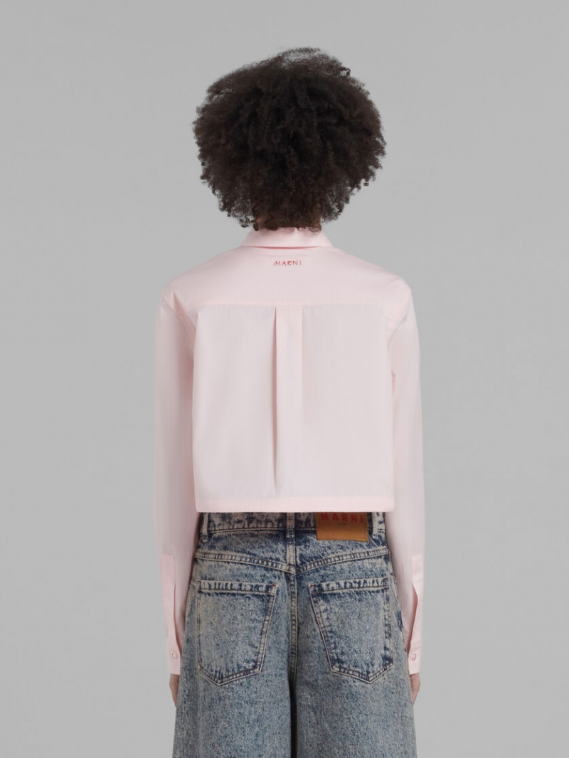 Marni Cropped Shirt In Bio Poplin ροζ | AGRDF95400