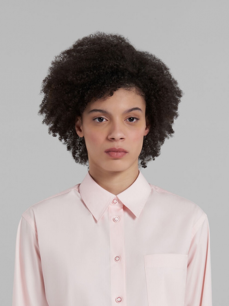 Marni Cropped Shirt In Bio Poplin ροζ | AGRDF95400