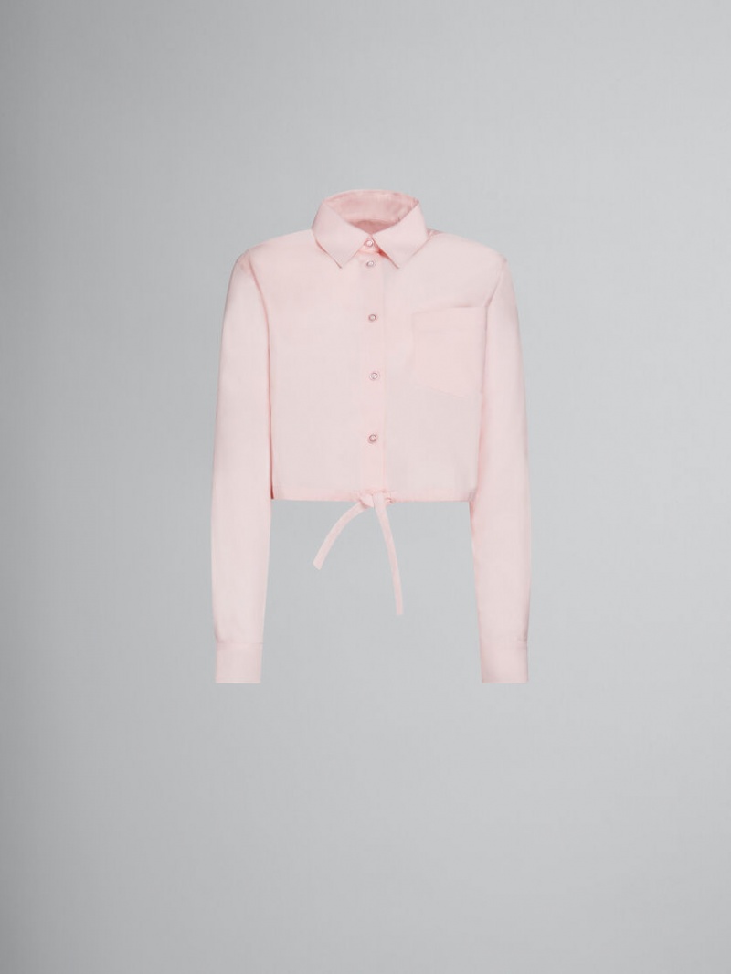 Marni Cropped Shirt In Bio Poplin ροζ | AGRDF95400