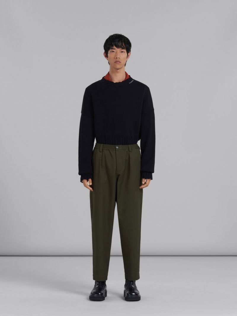Marni Cropped Trousers Gabardine πρασινο | GRQCS14473
