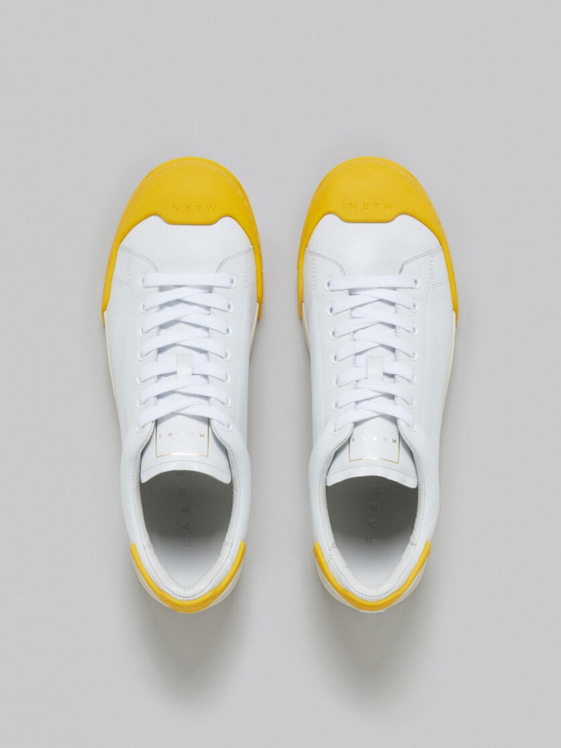 Marni Dada Bumper Sneaker δερματινα ασπρα κίτρινα | GRXBR49377
