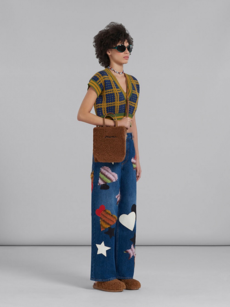 Marni Denim Trousers With Patches μπλε | PGRER22215