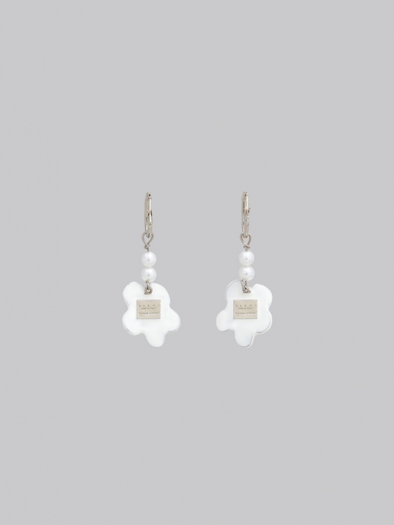 Marni Earrings With Flower ασπρα με λουλουδια | GGRUC73599