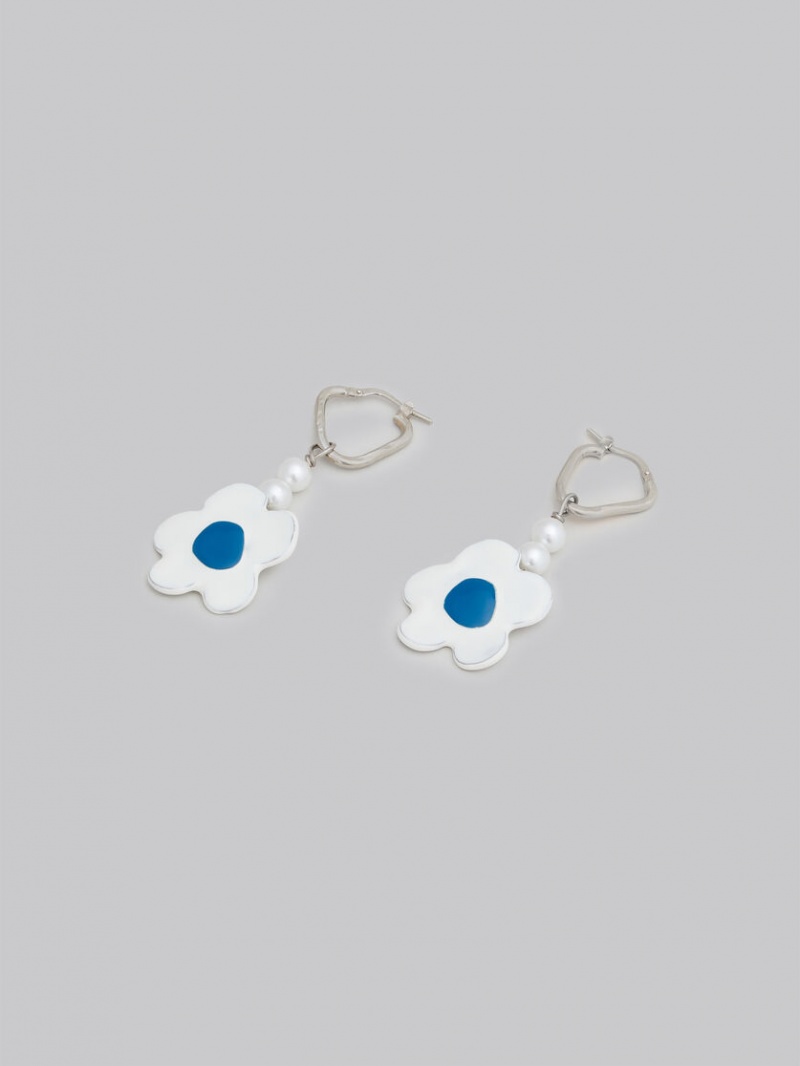Marni Earrings With Flower ασπρα με λουλουδια | GGRUC73599