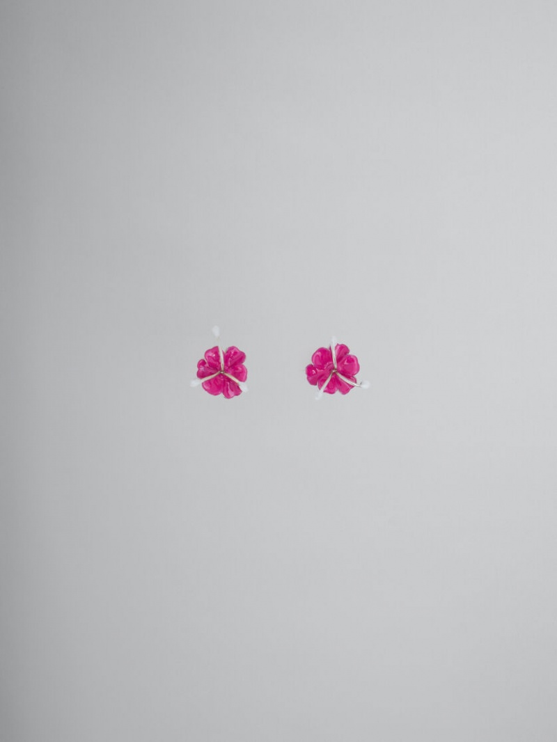 Marni Enamelled Metal Flower Stud με λουλουδια | XGRGW54041