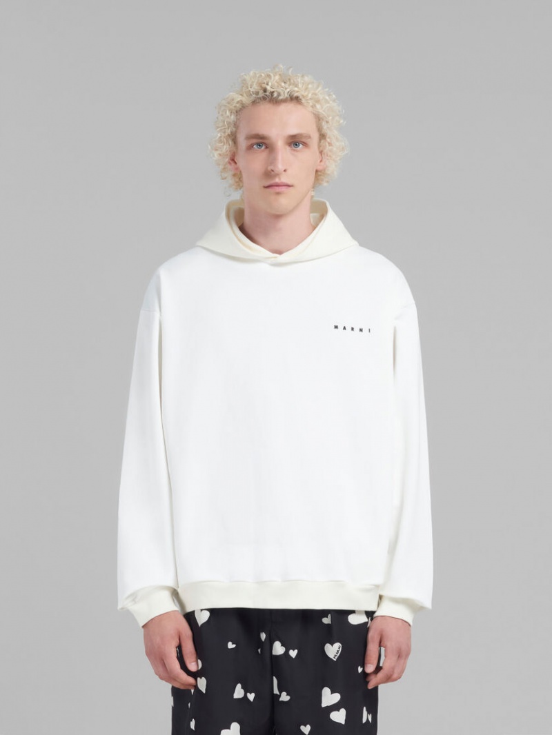Marni Hoodie With Hearts Print ασπρα | GRXMI63254