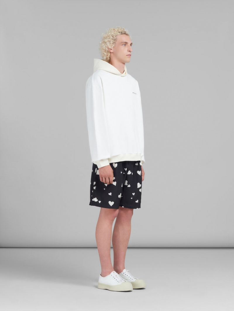 Marni Hoodie With Hearts Print ασπρα | GRXMI63254