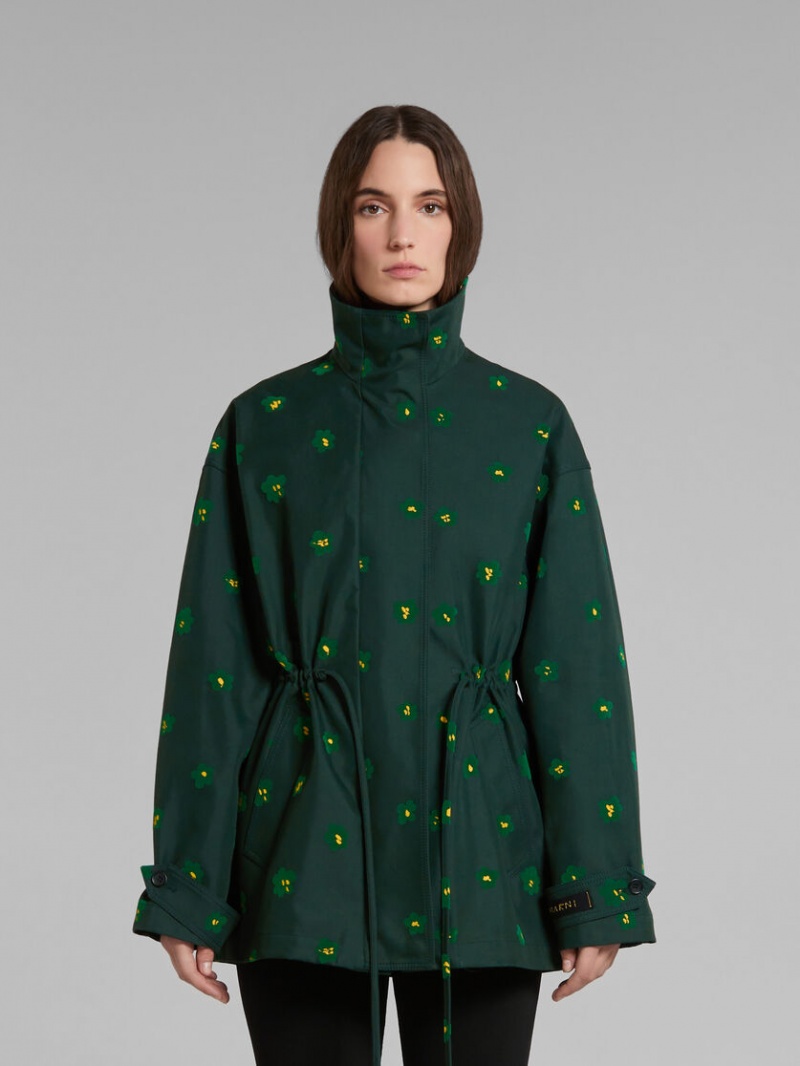 Marni Jacket With Draft Flower Print πρασινο με λουλουδια | LGRTR24348