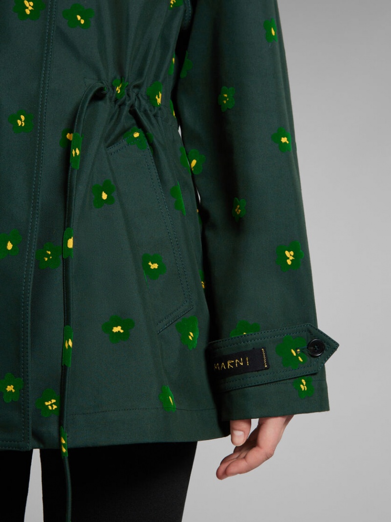 Marni Jacket With Draft Flower Print πρασινο με λουλουδια | LGRTR24348