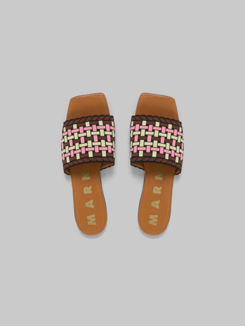 Marni Jacquard Sandal ανοιχτο κίτρινα καφε ροζ | GGREC24673