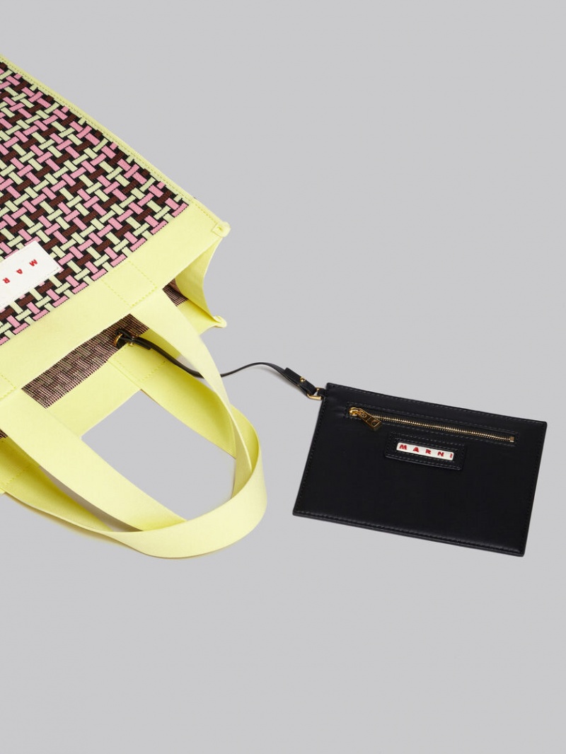 Marni Jacquard Shopping ανοιχτο κίτρινα καφε ροζ | BGRSD47651